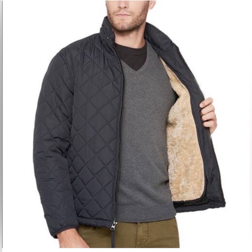 Andrew Marc Dark Gray Quilted Bomber Jacket
